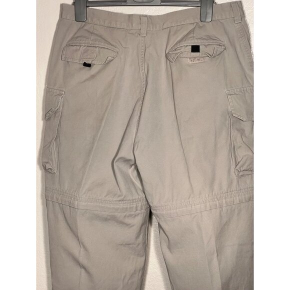 Cabelas Cargo Pants 38x32 Reg  Tan Extra Pockets Outdoors Comfort Convertible - Picture 12 of 16